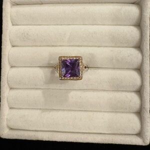 Elegant Purple Gemstone Silver Ring